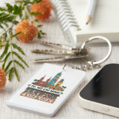 Retro Ho Chi Minh City Skyline Saigon Wander South キーホルダー (正面右)