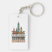 Retro Ho Chi Minh City Skyline Saigon Wander South キーホルダー (裏面)