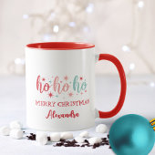 Retro Ho Ho Ho Merry Christmas Custom Name マグカップ