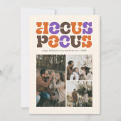 Retro Hocus Pocus Halloween Photo Collage シーズンカード (正面)
