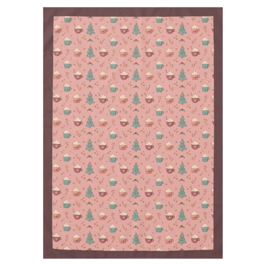 Retro Holiday Tablecloth Funky Pastel Christmas テーブルクロス (正面)