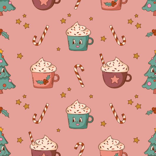 Retro Holiday Tablecloth Funky Pastel Christmas テーブルクロス