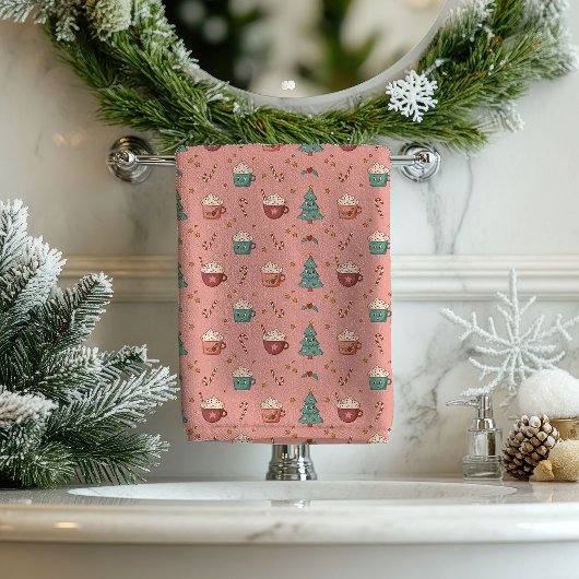 Retro Holiday Tablecloth Funky Pastel Christmas バスタオルセット