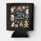 Retro Holiday Vintage Merry Little Christmas 缶クーラー (正面)