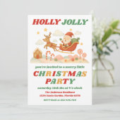 Retro Holly Jolly Editable Christmas Party 招待状 (スタンド正面)