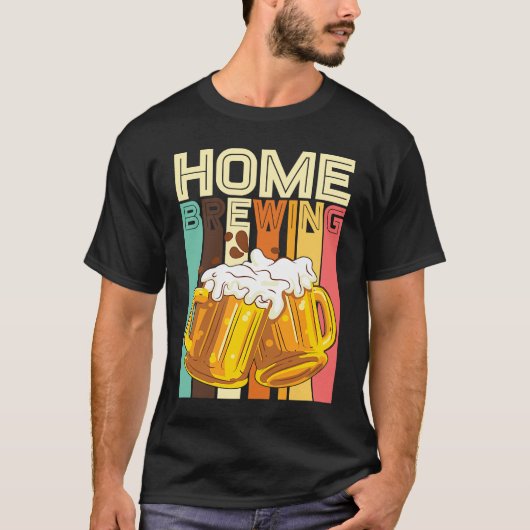 Retro Home Brewing Craft Beer Microbrew Hops Beer Tシャツ (正面)