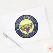 Retro Homemade Grape Jam Label Template ラウンドシール (封筒)