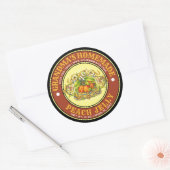 Retro Homemade Peach Jelly Jam Label Template ラウンドシール (封筒)