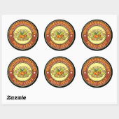 Retro Homemade Peach Jelly Jam Label Template ラウンドシール (シート)