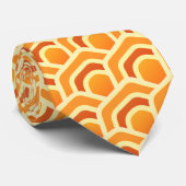 Retro Honeycomb Waves Orange Hexagon Pattern ネクタイ (ロール)