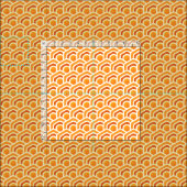 Retro Honeycomb Waves Orange Hexagon Pattern ファブリック (タイル)