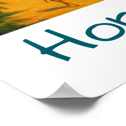 Retro Honolulu Hawaii Waikiki Beach ポスター (角)