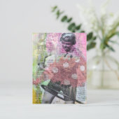 Retro Hoop Dance Mixed Media Collage ポストカード (スタンド正面)