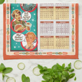 Retro Housewife Calendar Towel 2026  キッチンタオル (折り畳み)
