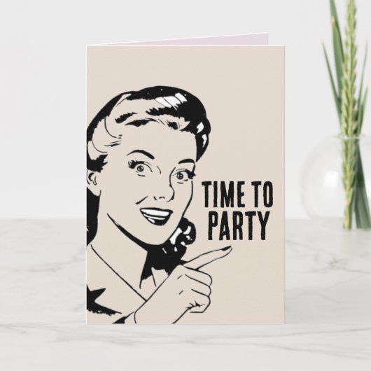 RETRO HOUSEWIFE FUNNY BIRTHDAY GREETING CARD カード (正面)