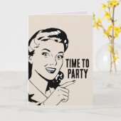RETRO HOUSEWIFE FUNNY BIRTHDAY GREETING CARD カード (黄色い花)