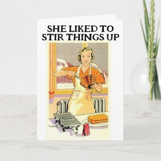 RETRO HOUSEWIFE FUNNY BIRTHDAY GREETING CARDS カード (正面)