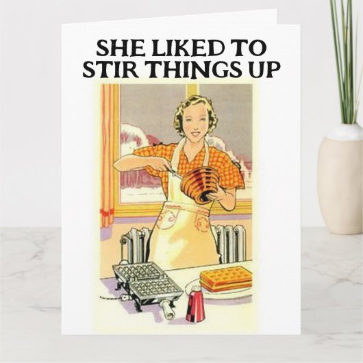 RETRO HOUSEWIFE FUNNY BIRTHDAY GREETING CARDS カード (正面)