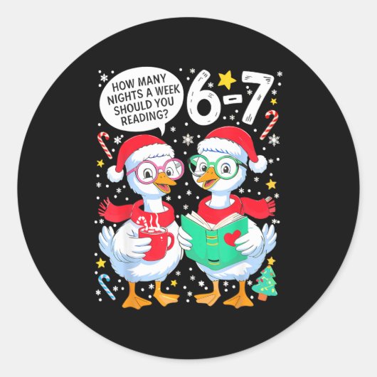 Retro How Many Nights A Week Should You Be Reading ラウンドシール (正面)