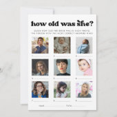 Retro How Old Was She Bridal Shower Game Card 招待状 (正面)