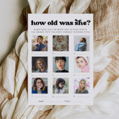 Retro How Old Was She Bridal Shower Game Card 招待状