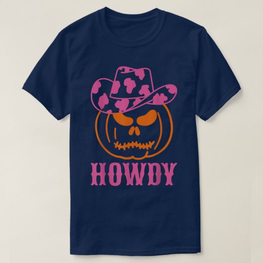 Retro Howdy Pumpkin Fall Autumn Western Halloween  Tシャツ (デザイン正面)