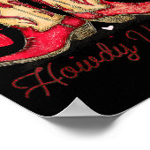 Retro Howdy Valentine Cowboy Boots Western Valenti ポスター (角)