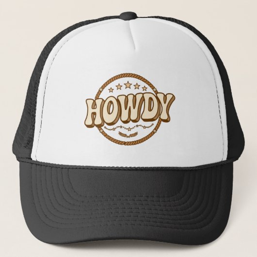  Retro Howdy Western Rope Hat キャップ (正面)
