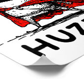 Retro Huzzah Frog Knight Funny Sword Meme Quote  ポスター (角)