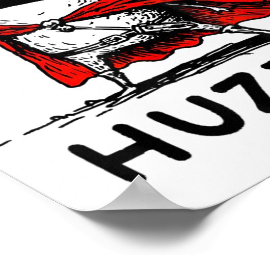 Retro Huzzah Frog Knight Funny Sword Meme Quote ポスター (角)