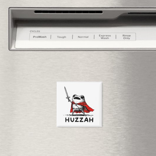 Retro Huzzah Frog Knight Funny Sword Meme Quote  マグネット (インサイチュ (食洗機))