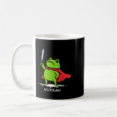 Retro Huzzah Frog Knight Funny Sword Meme Quote Me コーヒーマグカップ (左)