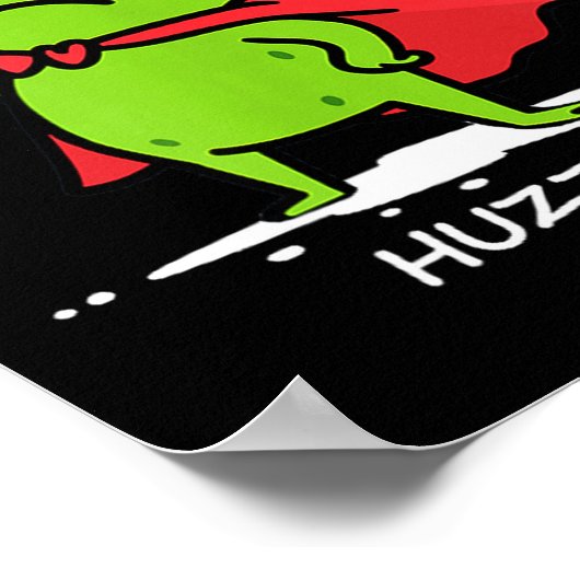 Retro Huzzah Frog Knight Funny Sword Meme Quote Me ポスター (角)