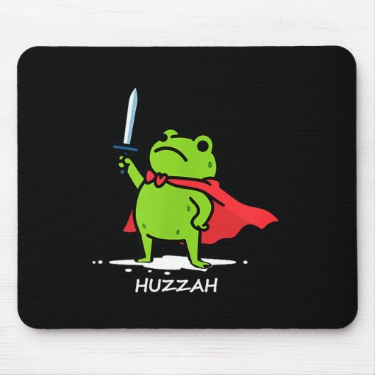 Retro Huzzah Frog Knight Funny Sword Meme Quote Me マウスパッド (正面)