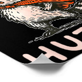 Retro Huzzah Raccoon Knight Funny Sword Meme Quote ポスター (角)