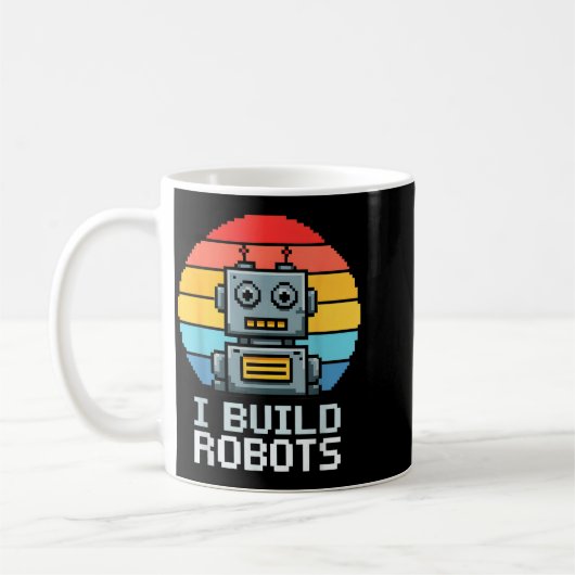 Retro I Build Robots Robotics Engineering Ai Tech  コーヒーマグカップ (左)