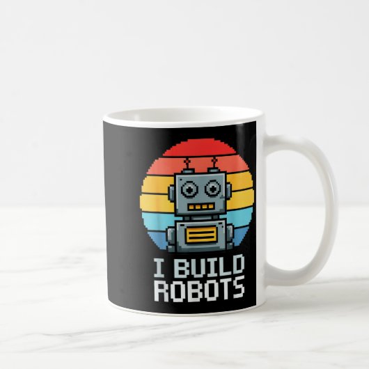 Retro I Build Robots Robotics Engineering Ai Tech コーヒーマグカップ (右)