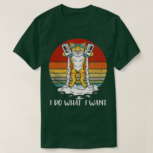 Retro I Do What I Want My Black Cat Kitty Lovers  Tシャツ (デザイン正面)