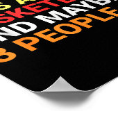 Retro I Like Cats And Basketball Lover Funny Cat  ポスター (角)