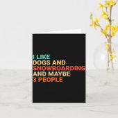 Retro I Like Dogs And Snowboarding Lover Funny Sno カード (黄色い花)