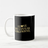 Retro I Love My Cougar-girlfriend Funny Boyfriend  コーヒーマグカップ (左)