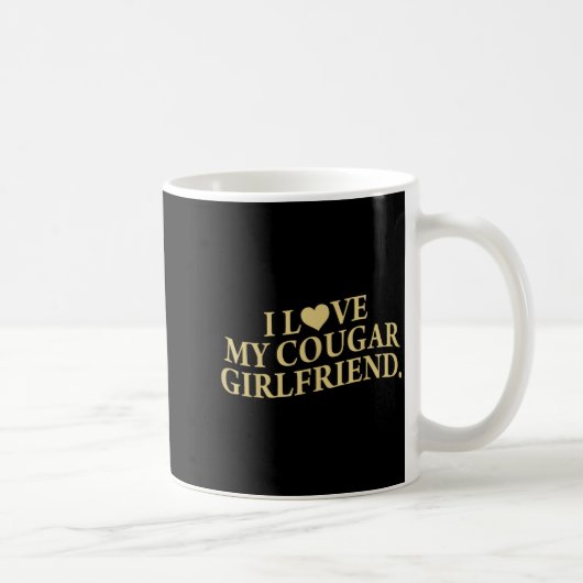 Retro I Love My Cougar-girlfriend Funny Boyfriend  コーヒーマグカップ (右)