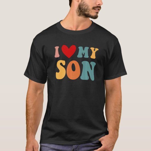 Retro I Love My Son Tシャツ (正面)