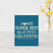 Retro I Love My Super Hot Beautiful Girlfriend Val カード (黄色い花)