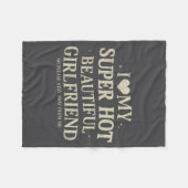 Retro I Love My Super Hot Beautiful Girlfriend Val フリースブランケット (正面(横))