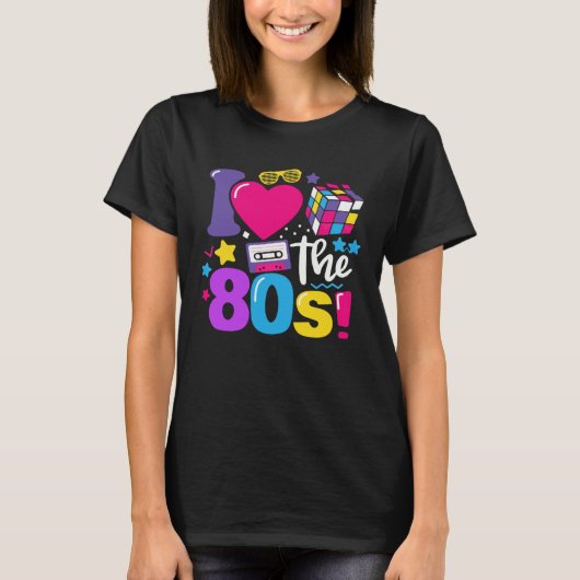 Retro I Love The 80 s Cassette Tape 80s Men Women Tシャツ (正面)
