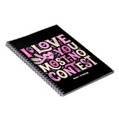 Retro I Love You Most No Contest Pink Cream  ノートブック (右側)