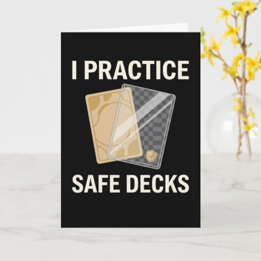 Retro I Practice Safe Decks Construction Trade カード (黄色い花)
