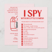Retro I Spy Valentine Wedding Photo Game エンクロージャーカード (正面/裏面)