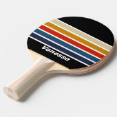 Retro Ice Rainbow Across Striping with Name 卓球ラケット (正面アングル)